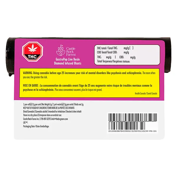 Image for GastroPop Live Resin and Diamond Infused Blunt, cannabis all products by Castle Rock Farms