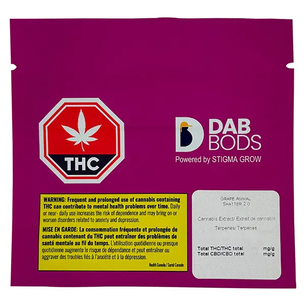 Grape Animal Shatter 2.0 (Shatter, Wax) by Dab Bods