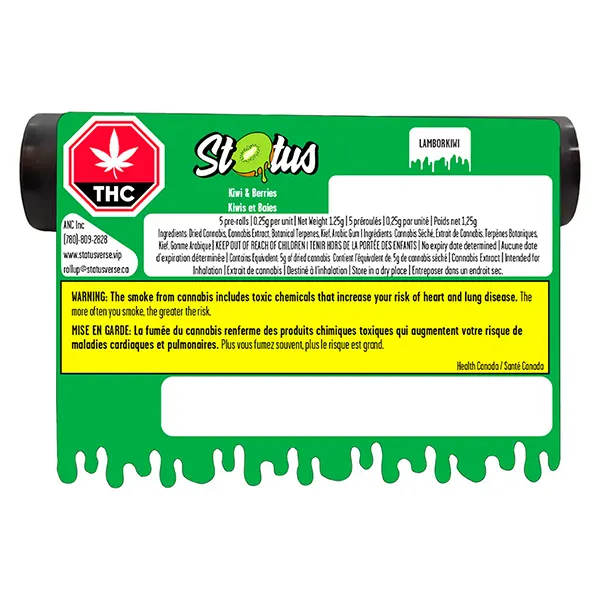 Lamborkiwi Liquid Diamond Infused Kief Coated Pre-Roll (Pre-Rolls) by Status