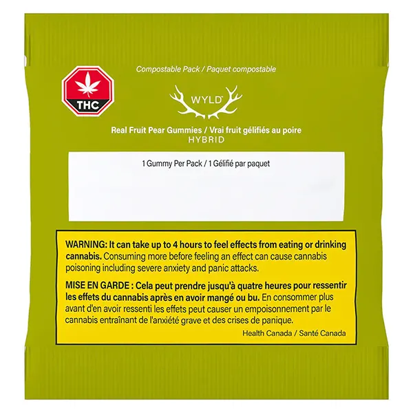 Image for Real Fruit Pear Hybrid Gummies 1:1 THC:CBG, cannabis gummies by WYLD