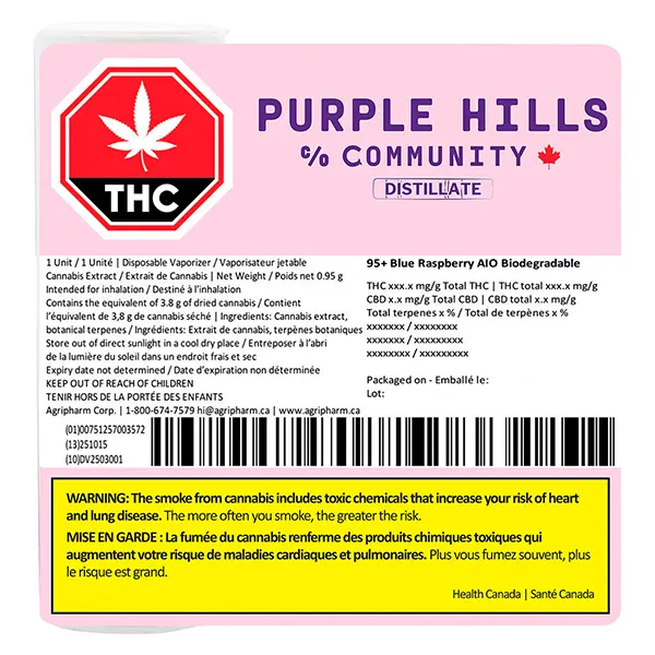 Image for 95+ Blue Raspberry AIO Biodegradable, cannabis all products by Purple Hills