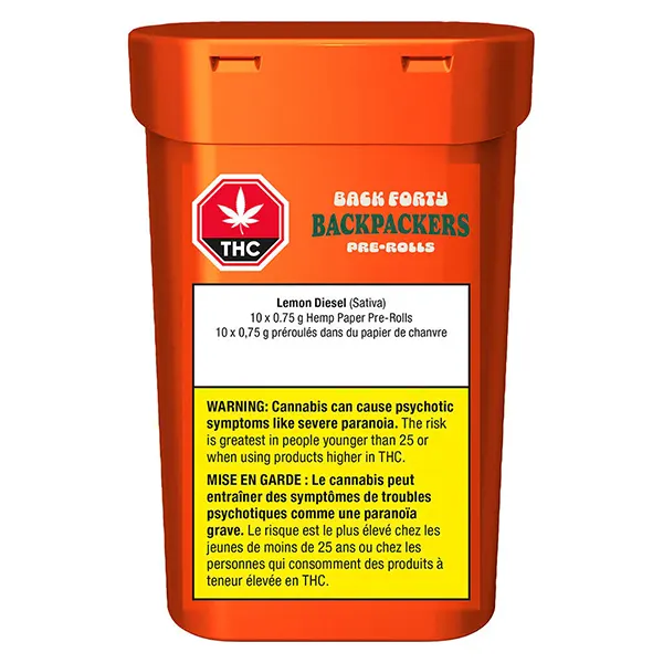Backpackers Pre-Roll - Lemon Diesel (Pre-Rolls) by Back Forty