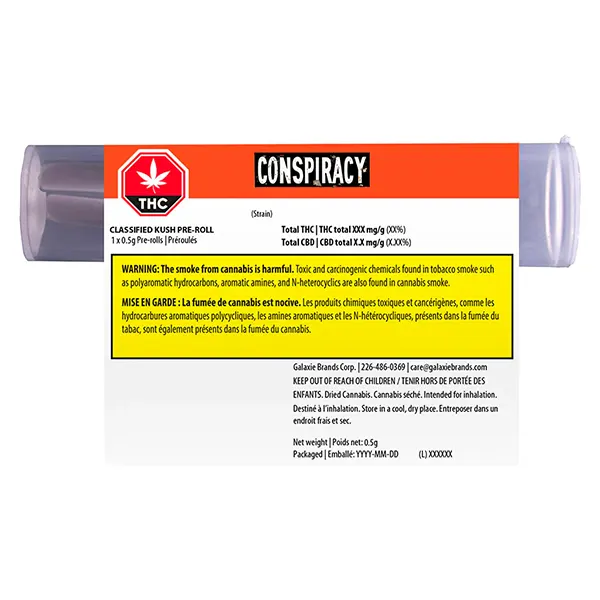 Image for Classified Kush Pre-Roll, cannabis all products by Conspiracy