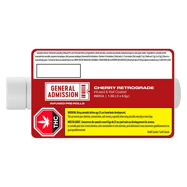Image for Cherry Retrograde Infused Pre-Roll, cannabis pre-rolls by General Admission