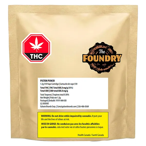 Piston Punch 510 Thread Cartridge (510 Cartridges) by The Foundry