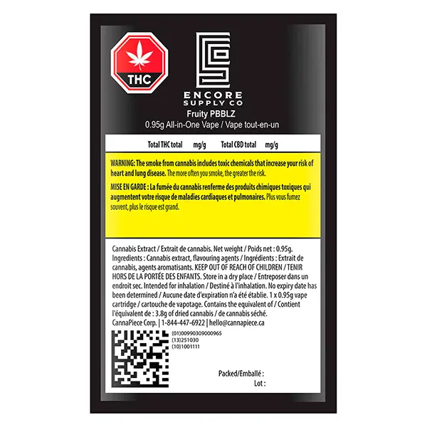 Fruity PBBLZ AIO (Disposable Vapes) by Encore Supply Co