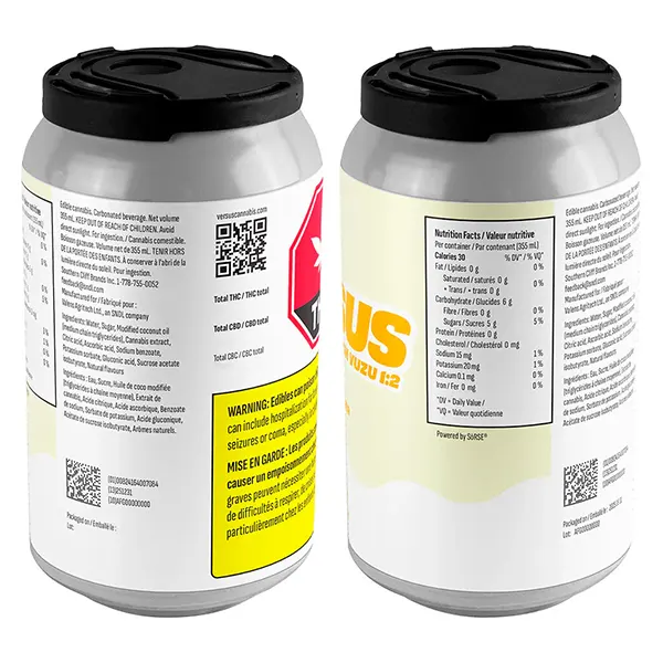 Image for Peach Yuzu 1:2 THC/CBC Rapid Seltzer, cannabis sparkling water by Versus