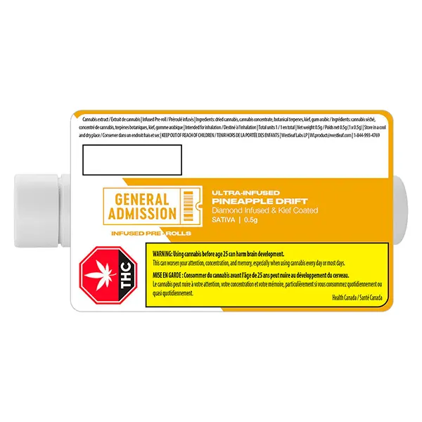 Image for Pineapple Drift Diamond Infused Pre-Roll, cannabis pre-rolls by General Admission