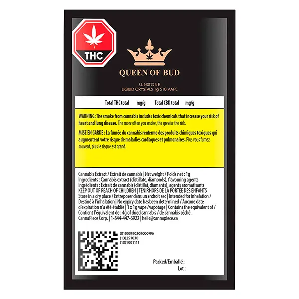 Image for Sunstone Liquid Crystals 510 Thread Cartridge, cannabis all products by Queen of Bud