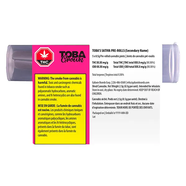 Image for Toba's Sativa Pre-Roll, cannabis all products by TobaGrown