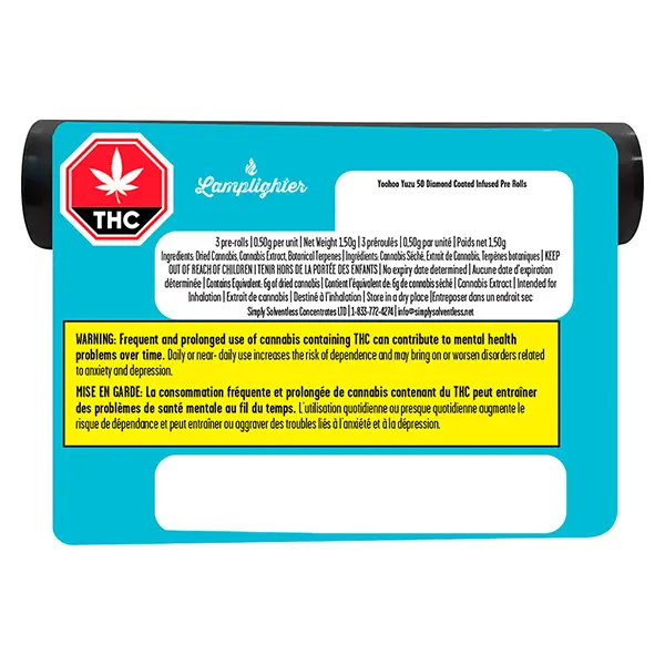 Yoohoo Yuzu 50 Diamond Coated Infused Pre-Roll (Pre-Rolls) by Lamplighter