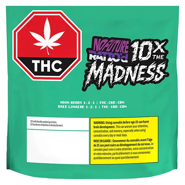 10X the Madness: Ratio'd Moon Berry 1:2:1 THC/CBD/CBN (Gummies) by No Future