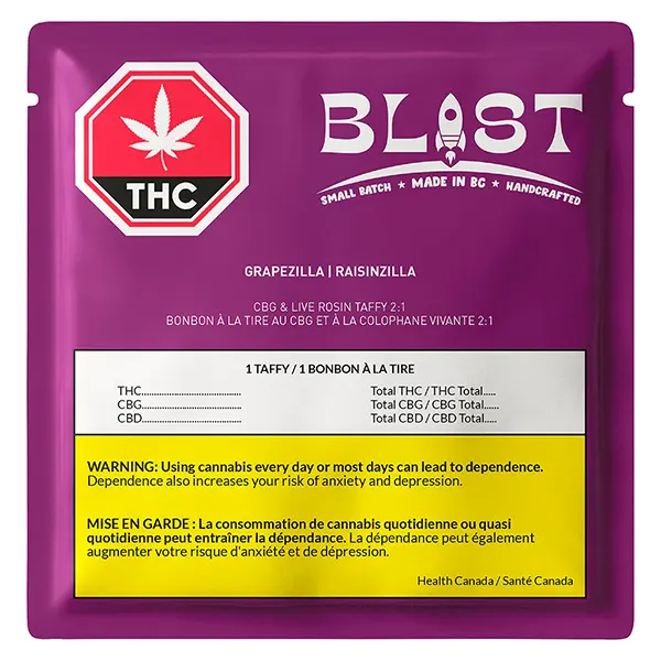 Jumbo Pack Grapeziilla LRO+CBG Higher Chewz (Gummies) by Blast