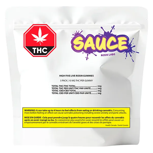 SAUCE High Five Live Rosin Gummies (Gummies) by Sauce Rosin Labs