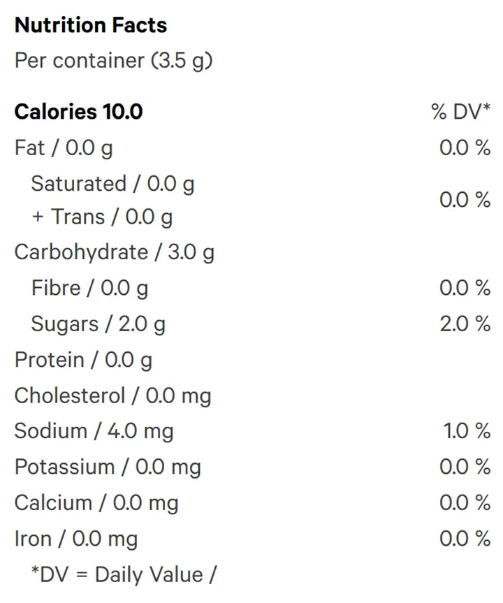 Nutrition Information for 100 CBG 100 THC Multipack Sour Watermelon (Gummies) by Olli Brands