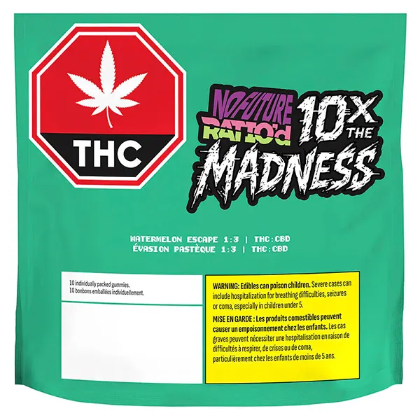 10X the Madness: Ratio'd Watermelon Escape 1:3 THC/CBD (Gummies) by No Future