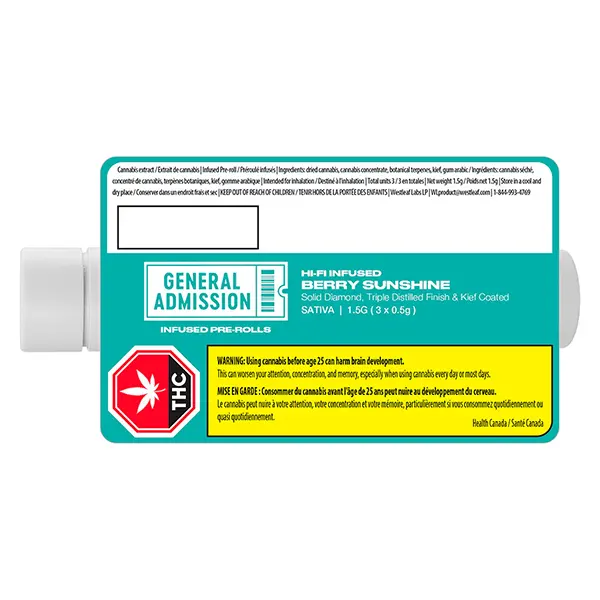 Image for Berry Sunshine Hi-Fi Infused Pre-Roll, cannabis pre-rolls by General Admission