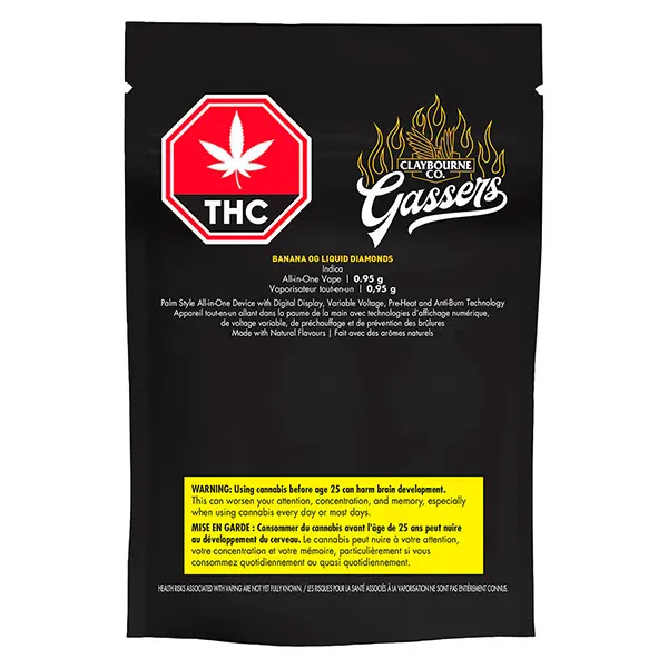 Image for Gassers Banana OG Liquid Diamonds AIO, cannabis all products by Claybourne