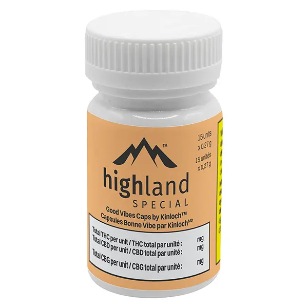 Image for Good Vibes Terpene Enhanced Softgel by Kinloch, cannabis all products by Highland Special