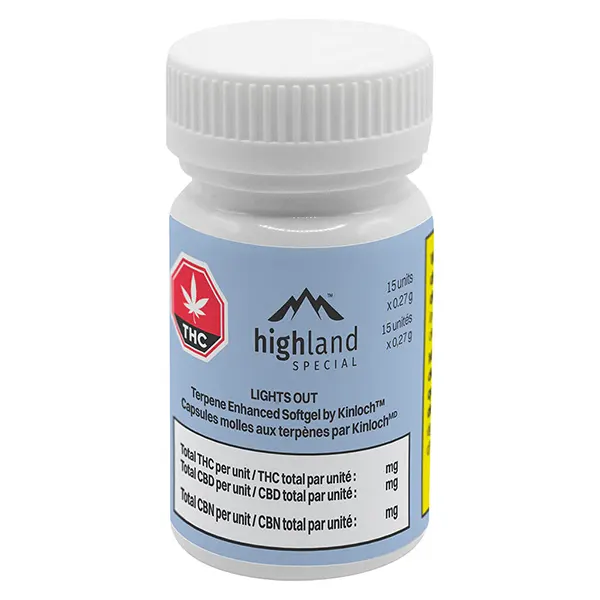 Image for Lights Out Terpene Enhanced Softgel by Kinloch, cannabis all products by Highland Special