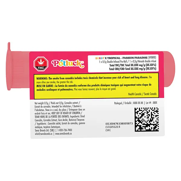 Passion Paradise Infused Pre-Roll (Pre-Rolls) by Potluck