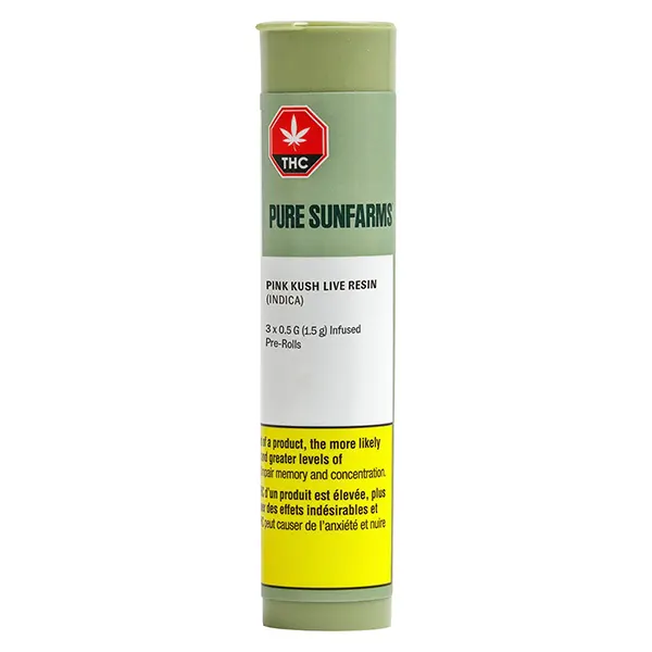 Image for Pink Kush Live Resin Infused Pre-Roll, cannabis pre-rolls by Pure Sunfarms