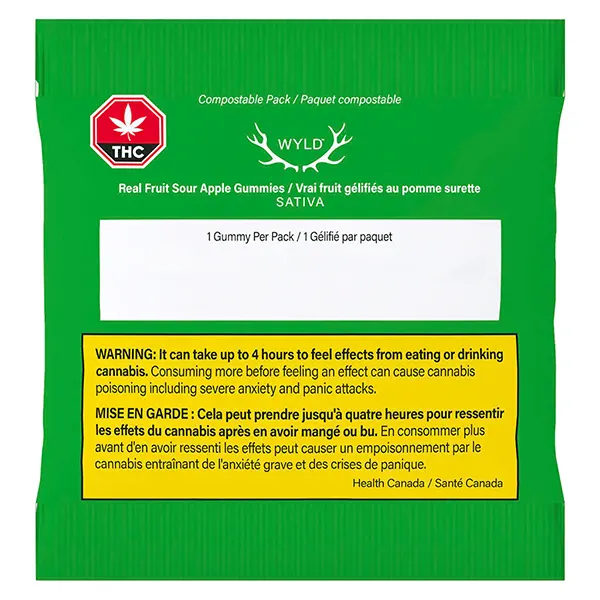 Image for Real Fruit Sour Apple SATIVA Gummies Multipack, cannabis gummies by WYLD