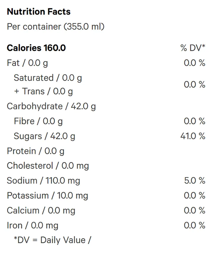 Nutrition Information for Rootbeer Multipack (Soft Drinks) by Shred
