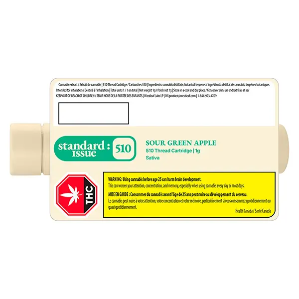 Image for Sour Green Apple 510 Thread Cartridge, cannabis all products by Standard Issue