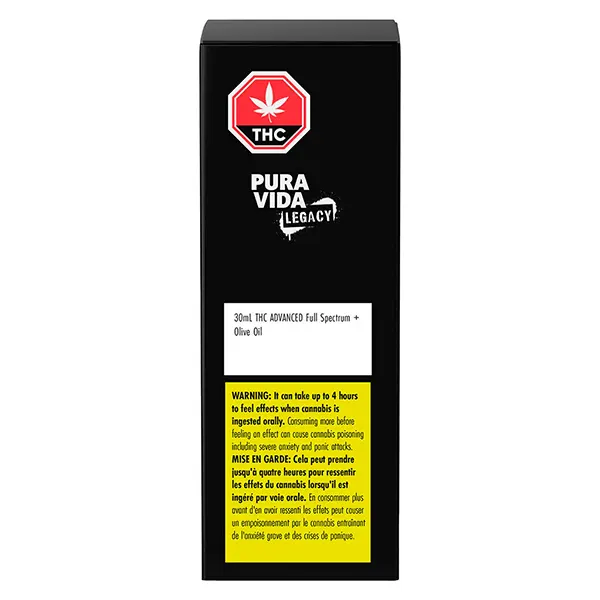 Image for THC ADVANCED Full Spectrum + Olive Oil, cannabis bottled oils by Pura Vida