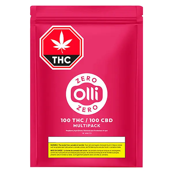 Image for 100 THC 100 CBD Multipack Raspberry Acai Soft Chews, cannabis gummies by Olli Brands