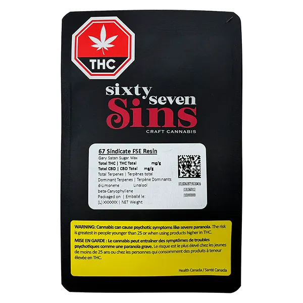Image for 67 Sindicate FSE Resin, cannabis shatter, wax by Sixty Seven Sins
