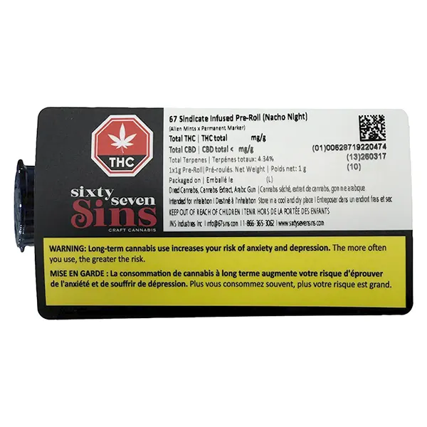 67 Sindicate Infused Pre-Roll (Pre-Rolls) by Sixty Seven Sins