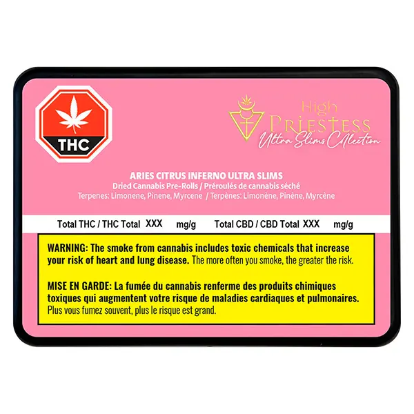 Image for Aries Citrus Inferno Ultra Slims Pre-Roll, cannabis pre-rolls by High Priestess