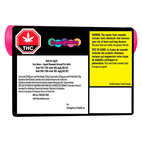 Image for Bad Azz Apple Live Rosin + Liquid Diamond Infused Pre-Roll, cannabis pre-rolls by frootyhooty