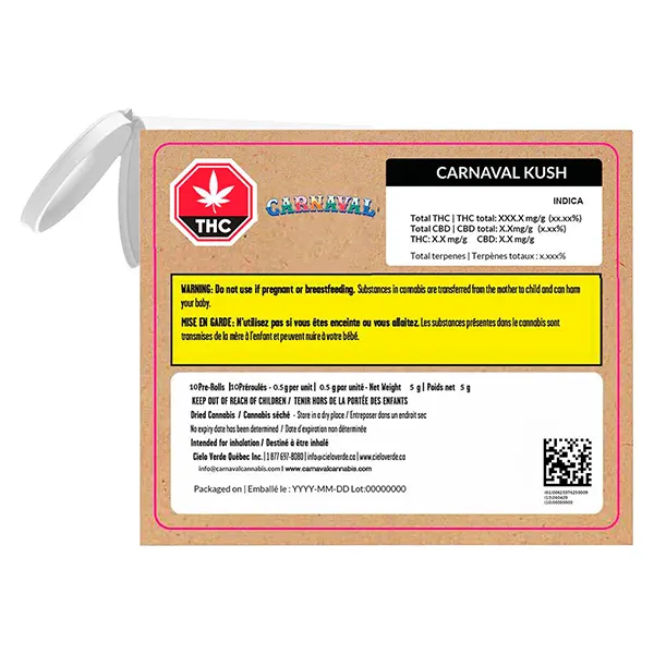 Image for Carnaval Kush Pre-Roll, cannabis all products by Carnaval Cannabis
