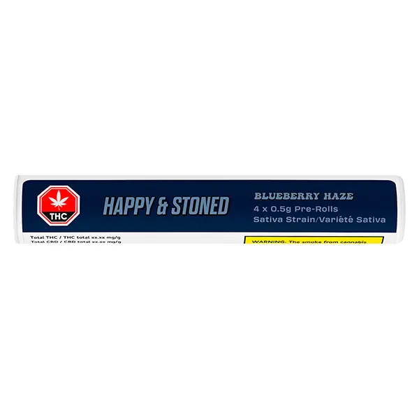Image for Blueberry Haze Pre-Roll, cannabis pre-rolls by Happy & Stoned