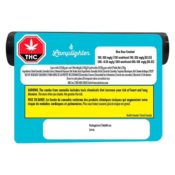 Image for Blue Razz Cranked Liquid Diamond + Kief Coated Pre-Roll, cannabis pre-rolls by Lamplighter