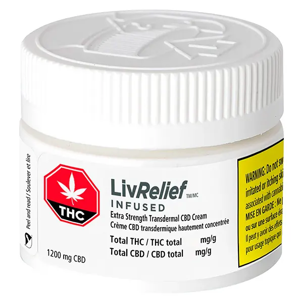 Image for CBD 1200 Extra Strength Transdermal Cream, cannabis creams, lotions by LivRelief