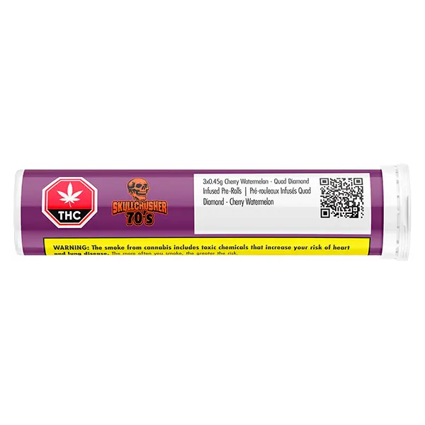 Cherry Watermelon- Quad Diamond Infused Pre-Roll (Pre-Rolls) by Skullcrusher by RAD