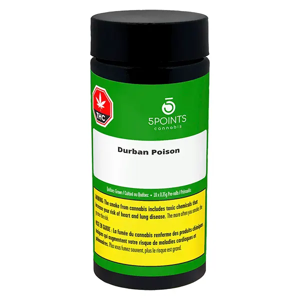 Image for Durban Poison Pre-Roll, cannabis pre-rolls by 5 Points Cannabis
