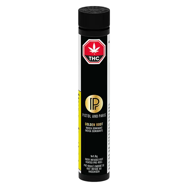 Golden Boot Hash Infused Kief Coated Infused Pre-Roll (Pre-Rolls) by Pistol and Paris