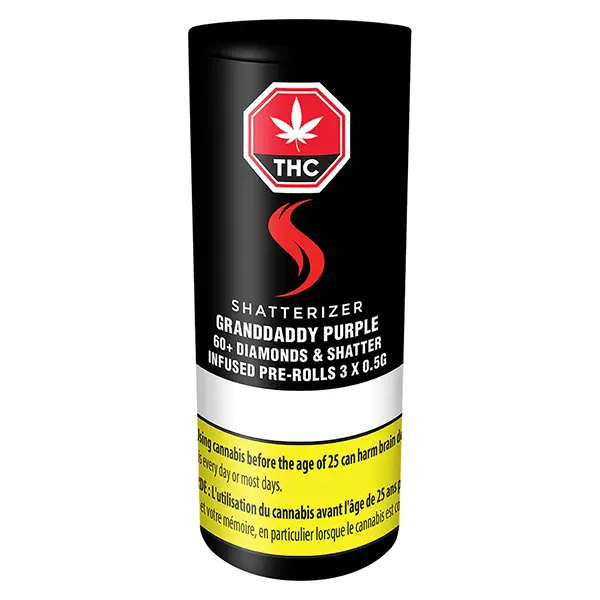 Image for Granddaddy Purple 60+ Diamonds & Shatter Infused Pre-Roll, cannabis pre-rolls by Shatterizer