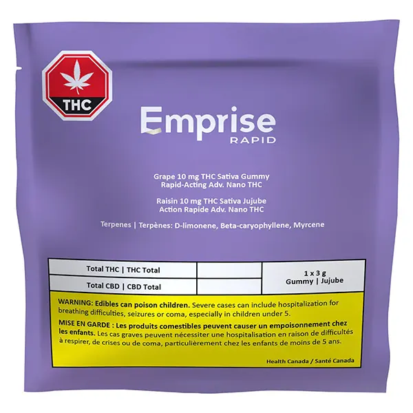 Image for Grape 10 THC Sativa Gummy, cannabis gummies by Emprise