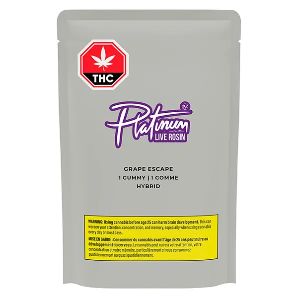 Image for Grape Escape Live Rosin Gummy, cannabis gummies by Platinum