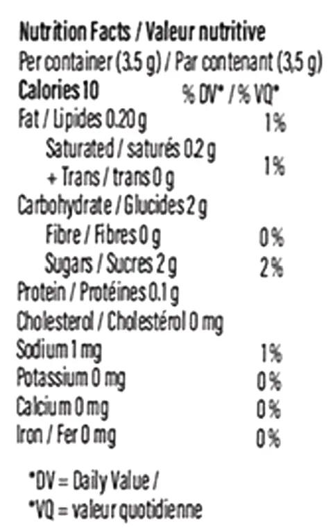 Nutrition Information for Grape Escape Live Rosin Gummy (Gummies) by Platinum