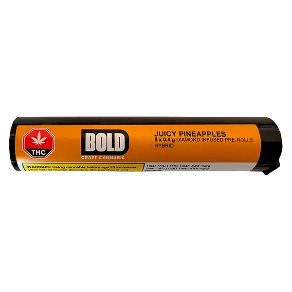 Image for Juicy Pineapples Diamond Infused Pre-Roll, cannabis pre-rolls by BOLD