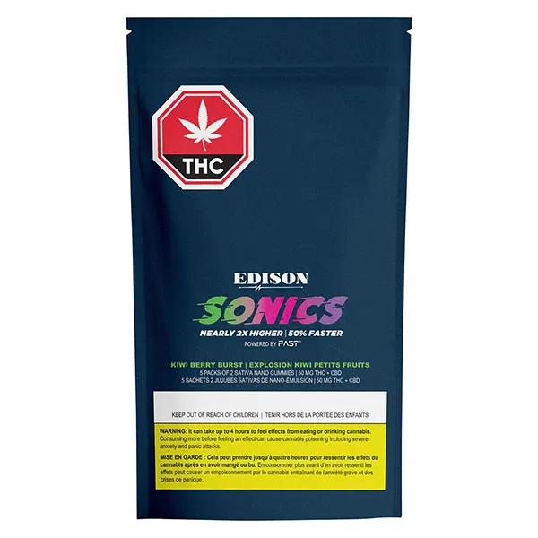 Kiwi Berry Burst Multi-pack 50 THC:CBD Gummies (Gummies) by Edison Sonics