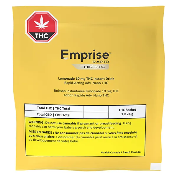 Image for Lemonade 10 THC Instant Drink, cannabis beverage mixers by Emprise
