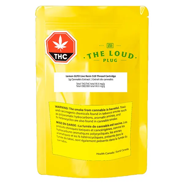Lemon GLTO Live Resin 510 Thread Cartridge (510 Cartridges) by The Loud Plug